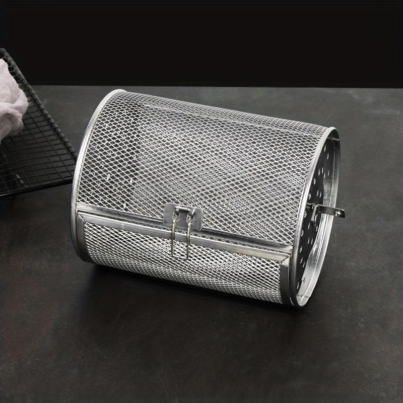 Stainless Steel BBQ Grill Basket With Bottle Round