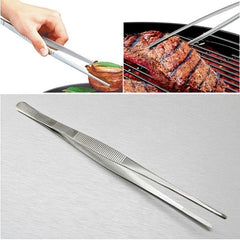 2pcs Stainless Steel Food Tongs, Anti-scalding Salad BBQ Steak Clip