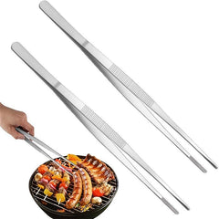 2pcs Stainless Steel Food Tongs, Anti-scalding Salad BBQ Steak Clip