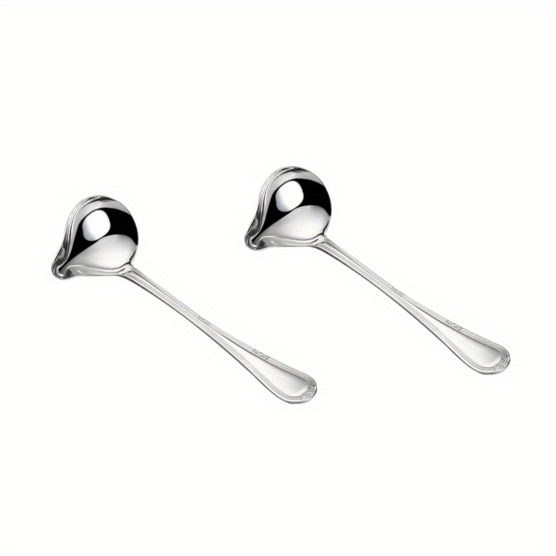 5pcs Stainless Steel Saucier Drizzle Spoon Sauce Ladle Pouring Spout