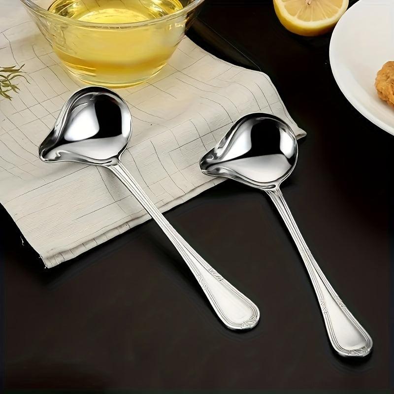 5pcs Stainless Steel Saucier Drizzle Spoon Sauce Ladle Pouring Spout
