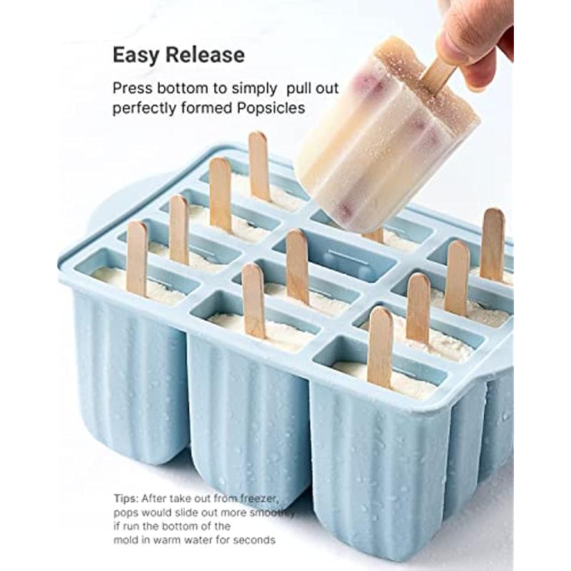 Silicone Popsicle Molds Set BPA Free Easy Release Homemade Ice Pop Maker