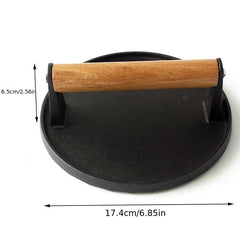 15 24 Cm Round Meat Press Burger Smasher with Wood Handle