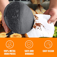 15 24 Cm Round Meat Press Burger Smasher with Wood Handle