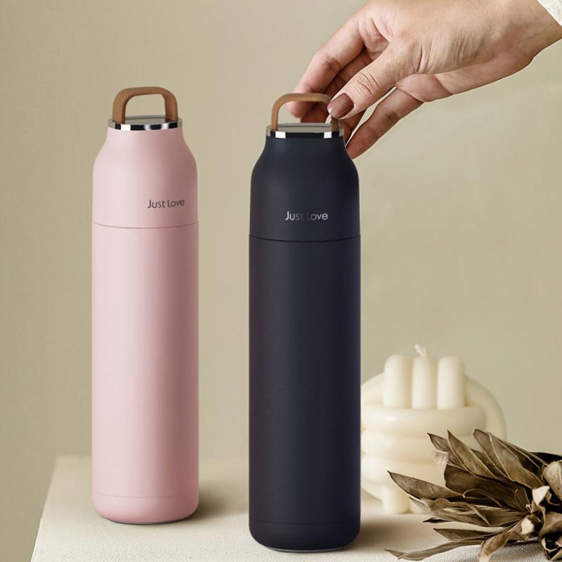 500ML 17OZ Insulated Water Bottle Vacuum Cup Leak-proof Stainless Water Bottle