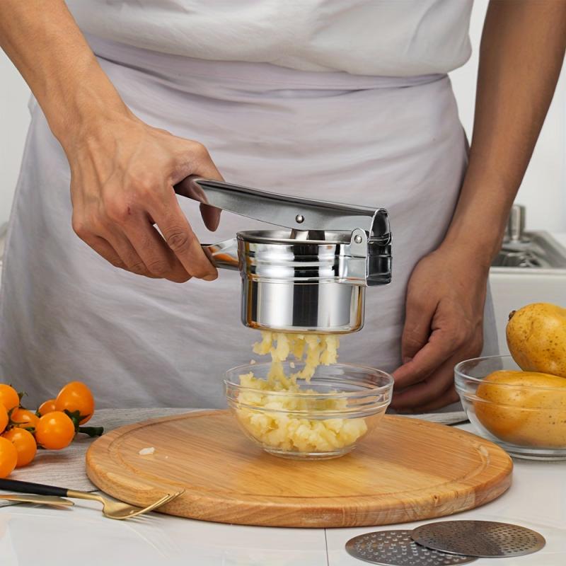 Stainless Steel Potato Masher Ricer Non Slip Handle Easy Manual Mashing