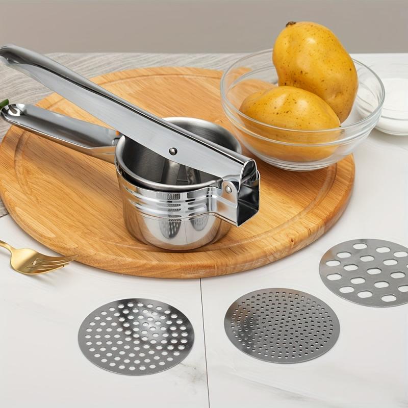 Stainless Steel Potato Masher Ricer Non Slip Handle Easy Manual Mashing