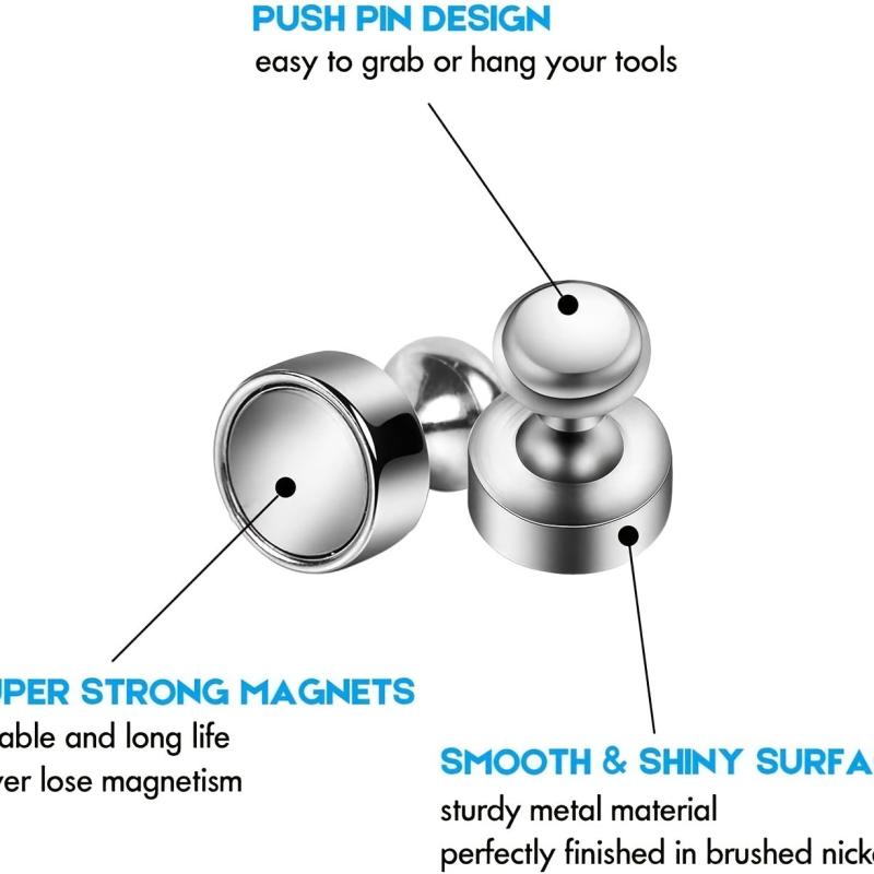 20pcs Strong Neodymium Push Pin Magnets for Whiteboard Fridge