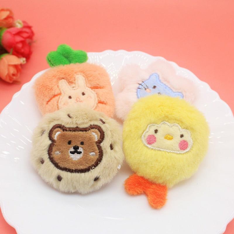 1pc Cartoon Plush Animal Fridge Magnets Whiteboard Sticker Decor