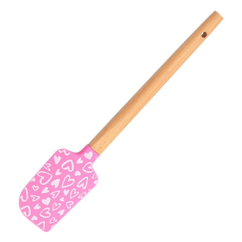 Silicone Spatula Mini Scraper Wooden Handle Cream Spatula Baking