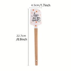 Silicone Spatula Mini Scraper Wooden Handle Cream Spatula Baking