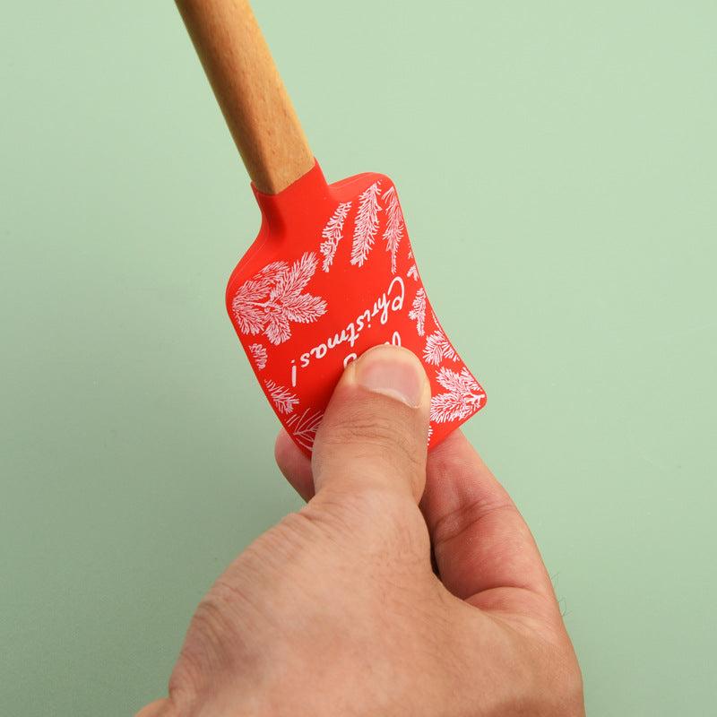 Silicone Spatula Mini Scraper Wooden Handle Cream Spatula Baking