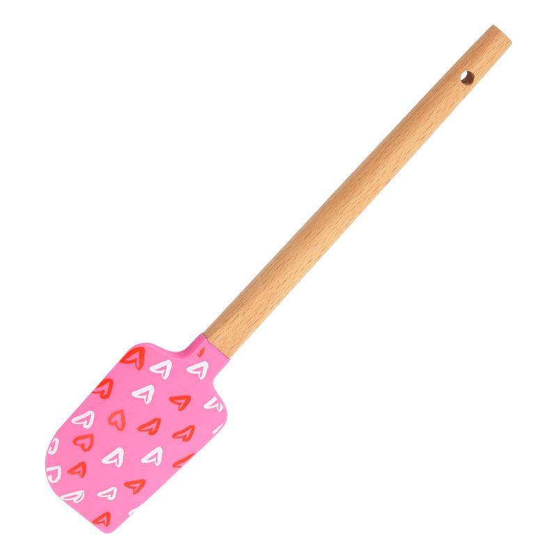 Silicone Spatula Mini Scraper Wooden Handle Cream Spatula Baking