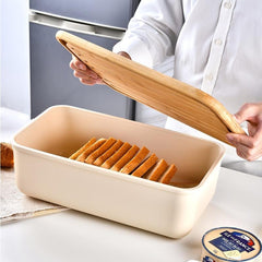 Large Kitchen Storage Box With Wooden Lid Multiuse Kitchen Box & Cutting Board