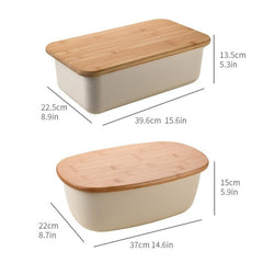 Large Kitchen Storage Box With Wooden Lid Multiuse Kitchen Box & Cutting Board