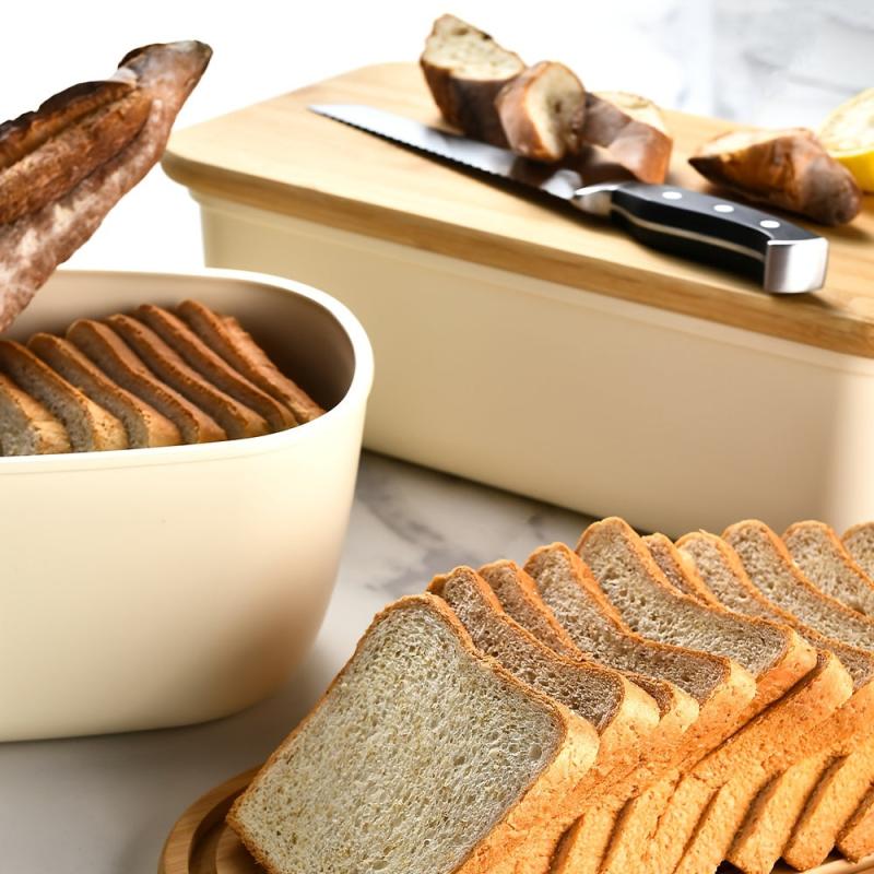 Large Kitchen Storage Box With Wooden Lid Multiuse Kitchen Box & Cutting Board