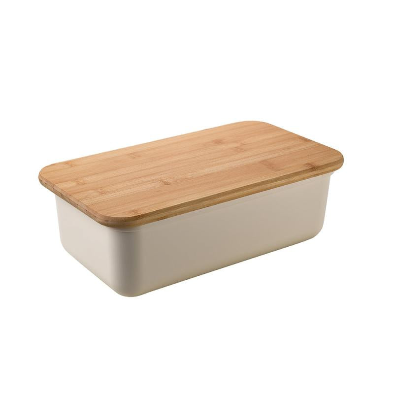 Large Kitchen Storage Box With Wooden Lid Multiuse Kitchen Box & Cutting Board