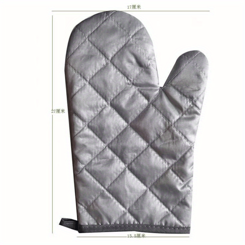 Polyester Oven Mitt Heat Resistant Plaid Printed Kitchen Oven Gloves