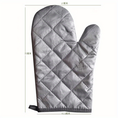 Polyester Oven Mitt Heat Resistant Plaid Printed Kitchen Oven Gloves