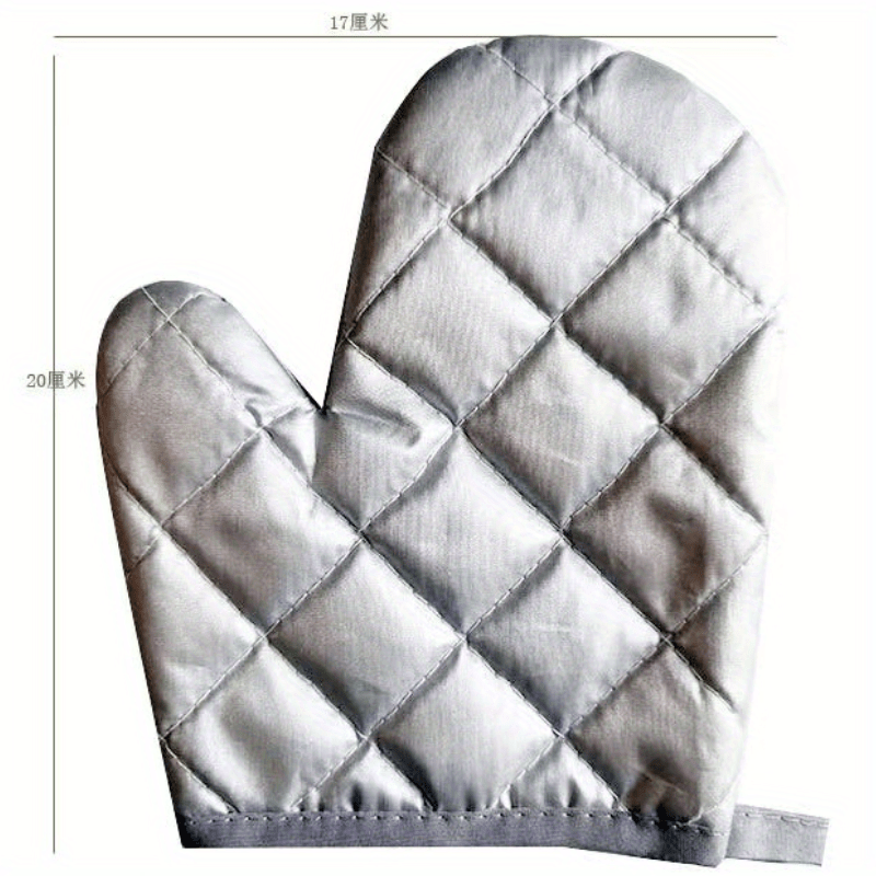 Polyester Oven Mitt Heat Resistant Plaid Printed Kitchen Oven Gloves