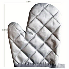 Polyester Oven Mitt Heat Resistant Plaid Printed Kitchen Oven Gloves