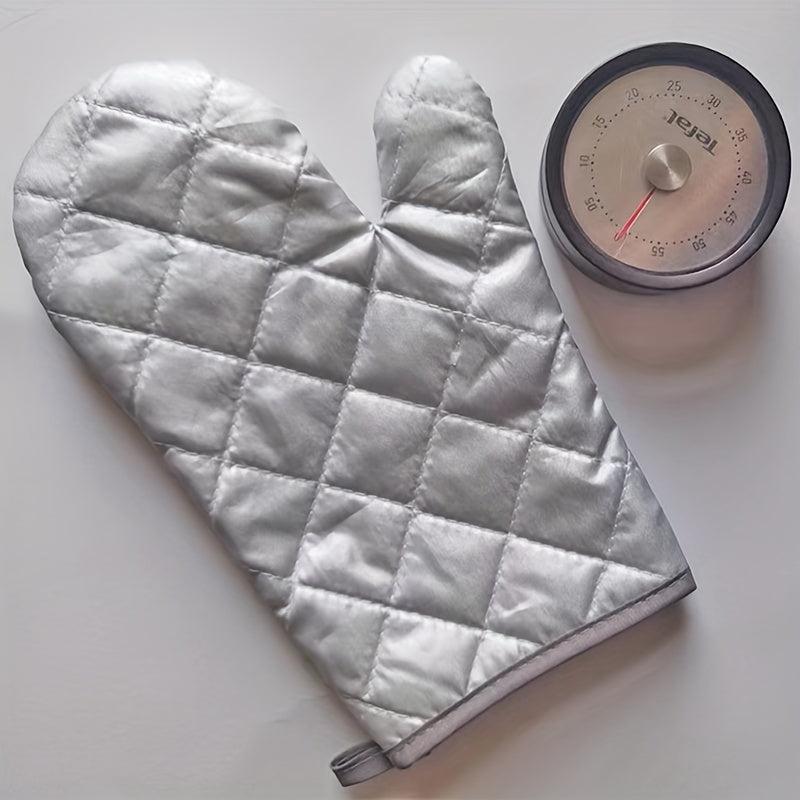 Polyester Oven Mitt Heat Resistant Plaid Printed Kitchen Oven Gloves