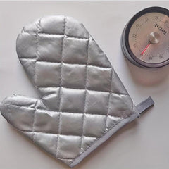 Polyester Oven Mitt Heat Resistant Plaid Printed Kitchen Oven Gloves