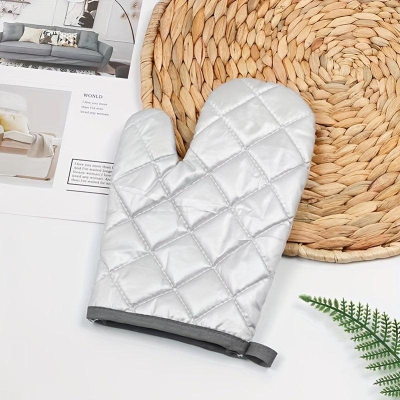 Polyester Oven Mitt Heat Resistant Plaid Printed Kitchen Oven Gloves