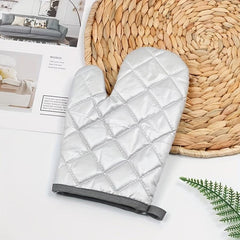 Polyester Oven Mitt Heat Resistant Plaid Printed Kitchen Oven Gloves