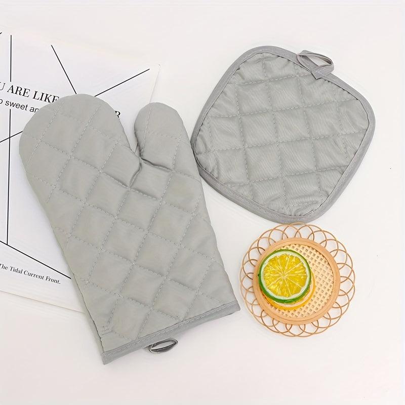2pcs Cotton Oven Mitts Heat Resistant Insulation Pad Set