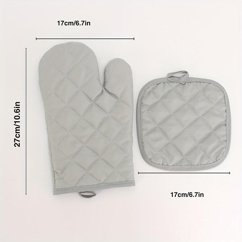 2pcs Cotton Oven Mitts Heat Resistant Insulation Pad Set