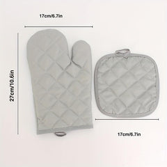 2pcs Cotton Oven Mitts Heat Resistant Insulation Pad Set