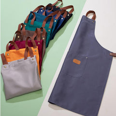 Waterproof Polyester Kitchen Apron with Pockets for Men and Women