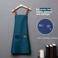 Waterproof Polyester Kitchen Apron with Pockets for Men and Women