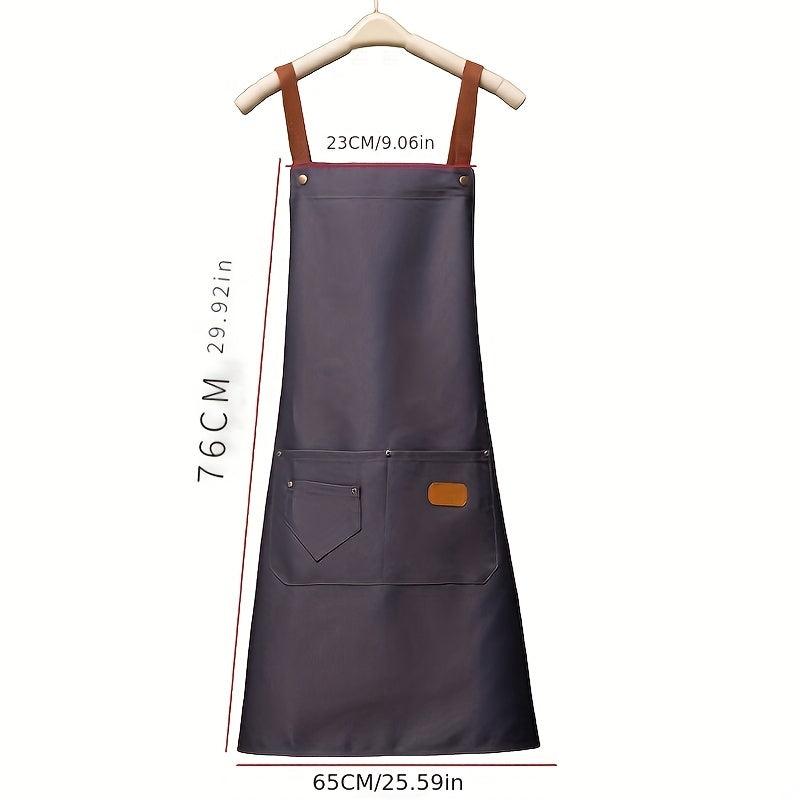 Waterproof Polyester Kitchen Apron with Pockets for Men and Women