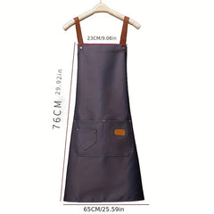 Waterproof Polyester Kitchen Apron with Pockets for Men and Women