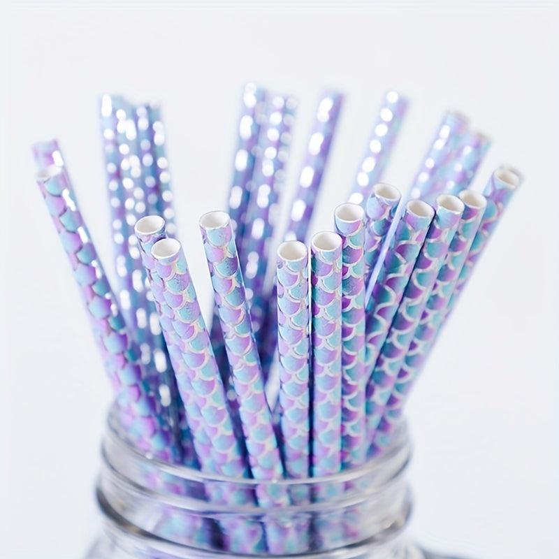 25Pcs Mermaid Family Disposable Cutlery Set for Birthday Celebration