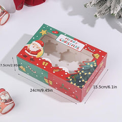 5pcs Christmas Cake Boxes Cupcake Boxes Gift Packaging Box Household Baking