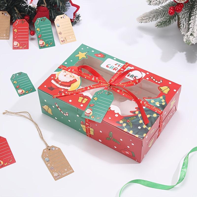 5pcs Christmas Cake Boxes Cupcake Boxes Gift Packaging Box Household Baking