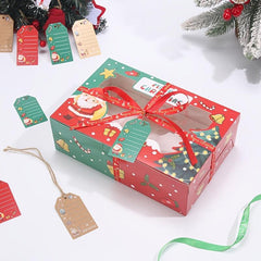 5pcs Christmas Cake Boxes Cupcake Boxes Gift Packaging Box Household Baking