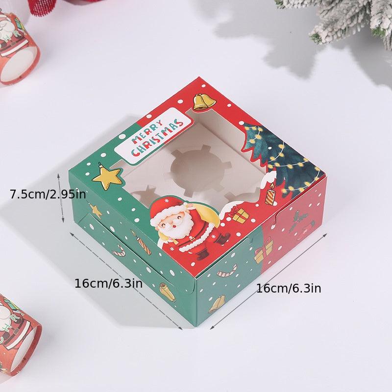 5pcs Christmas Cake Boxes Cupcake Boxes Gift Packaging Box Household Baking