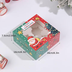 5pcs Christmas Cake Boxes Cupcake Boxes Gift Packaging Box Household Baking