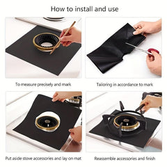 Gas Stove Protection Pad 0.2mm High Temp Resistant Kitchen Cleaning Accessory