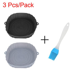 3pcs Air Fryer Liners Silicone Oven Baking Mat And Brush Set