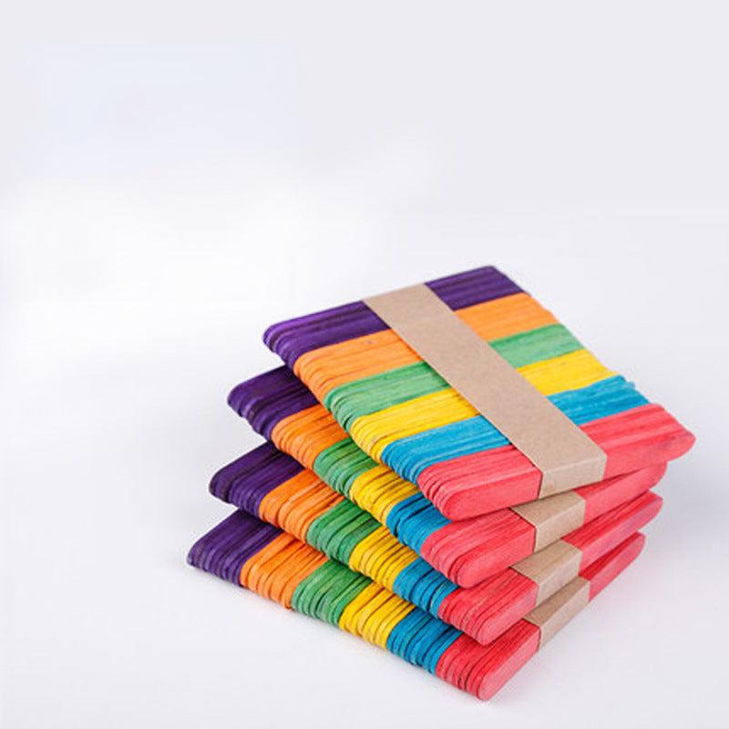 150 Wooden Ice Cream Sticks Popsicle Craft DIY Summer Lollipop Accessories Kit