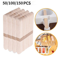 150 Wooden Ice Cream Sticks Popsicle Craft DIY Summer Lollipop Accessories Kit