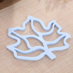 Silicone Mesh Round Table Placemats Maple Leaf Design Heat Insulation Pad