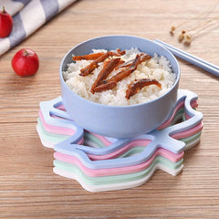 Silicone Mesh Round Table Placemats Maple Leaf Design Heat Insulation Pad