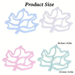 Silicone Mesh Round Table Placemats Maple Leaf Design Heat Insulation Pad