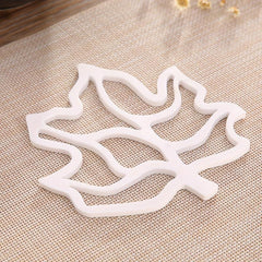 Silicone Mesh Round Table Placemats Maple Leaf Design Heat Insulation Pad